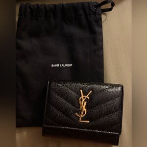 Saint Laurent Black Quilted Leather 6 Ring Key Case